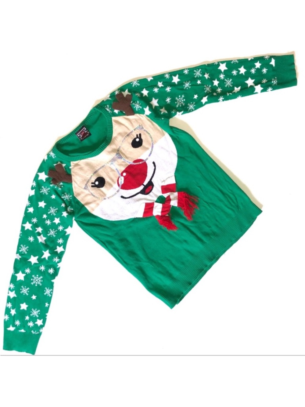 Christmas Sweater 3 for 15 SALE CLEARANCE Rudolph in Glasses Girls XL